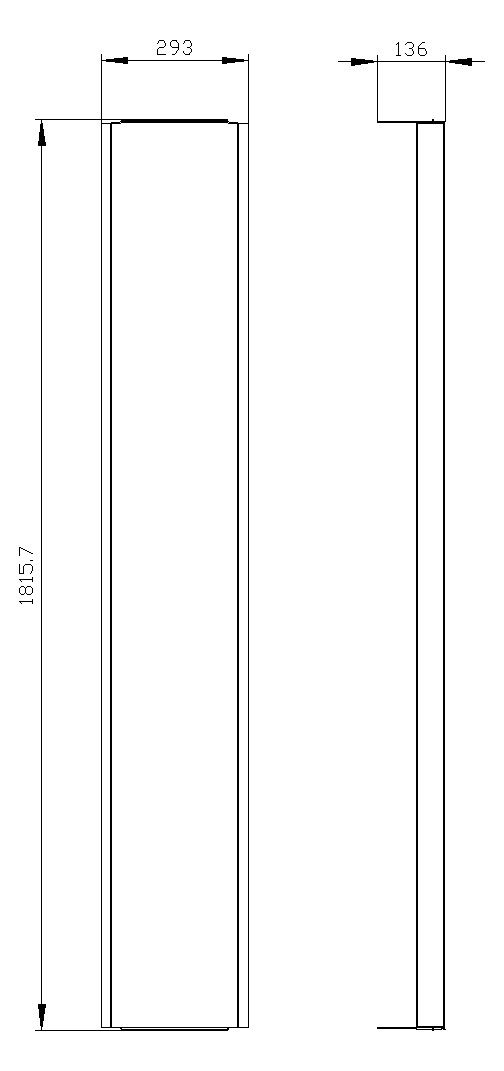 Siemens 8GK9913-0KK10 Blendrahmen f.vertieften Holmeinbau H1800 B250mm