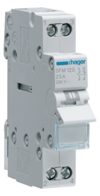 Hager SFM125 Wechselschalter 25A 1Schließer+1Öffner 230VAC 1PLE