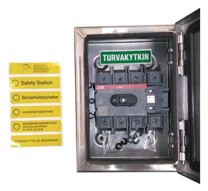 ABB OTR63A4B Sicherheitsschalter 4p 30 kW 400V m.rt-gelbem 1SCA022745R8080