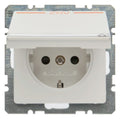 Berker 47526049 Steckdose SCHUKO+Klappd. B-feld+erh.BS Q.1/Q.3 polarweiß samt