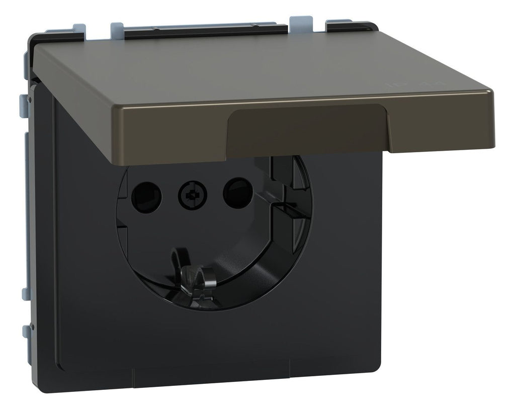 Mert MEG 2314-6052 SCHUKO-Steckdose m.Klappdeckel IP44 BRS StK Moccametallic