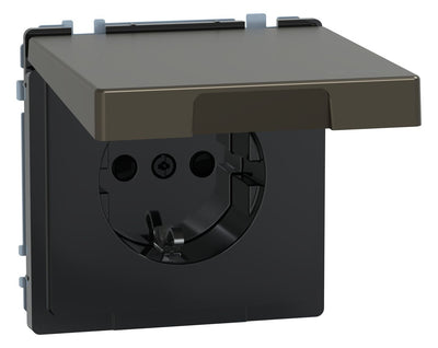 Mert MEG 2314-6052 SCHUKO-Steckdose m.Klappdeckel IP44 BRS StK Moccametallic