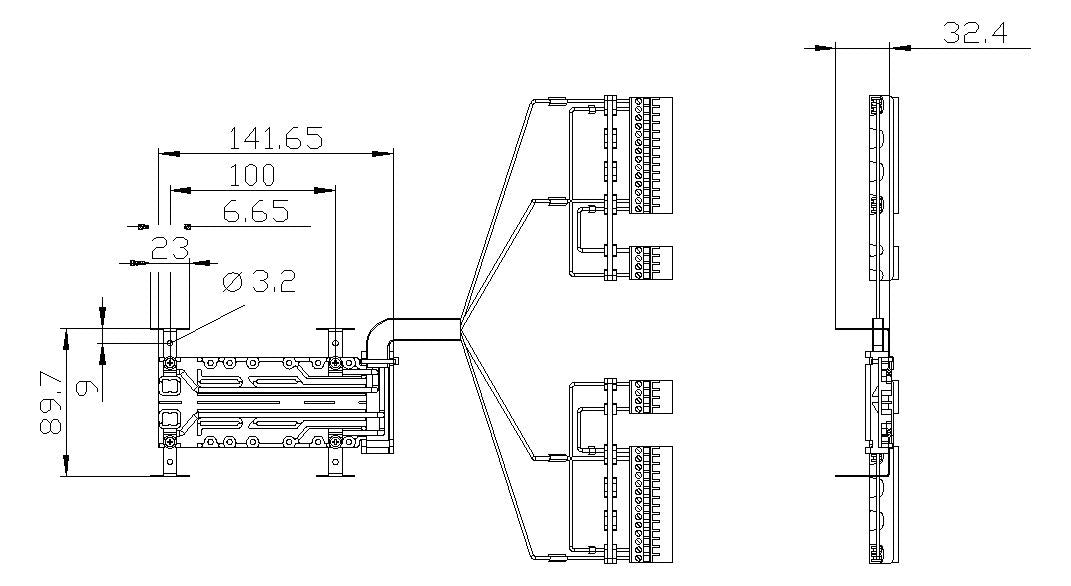 Siemens 3KC9833-2 f.3KC8 Spannungs- versorgungskabel unterseitig 2p f.400A