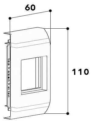 GGK 16673 Modulrahmen FB 60x110-7035 universell f.1Gerät 45x45mm lichtgrau