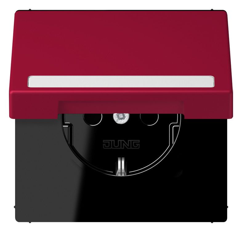 Jung LC1520BFNAKL229 SCHUKO-Steckd.KI m. Klappdeckel m.S