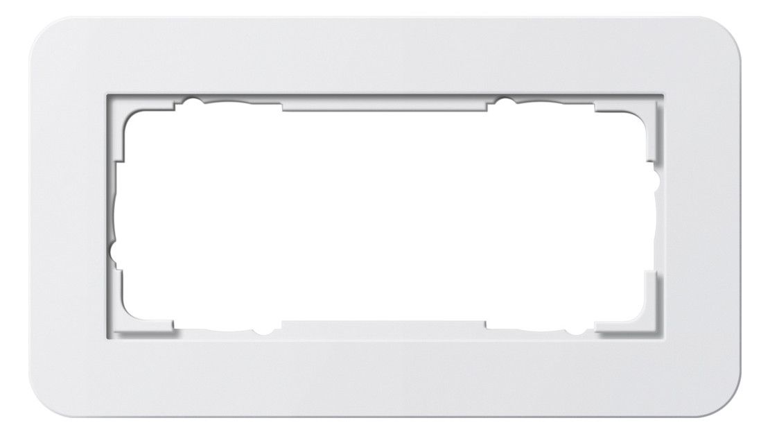 GIRA 1002410 Abdeckrahmen 2f o.Mittelst. E3 Reinweiß/Reinweiß glänzend Soft-Touch