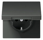 Jung AL1520KIKLAN SCHUKO Steckdose Klappd. erh.Ber. LS Aluminium anthr.