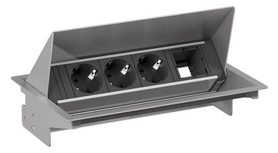 Bachmann 900.400 CONEO Set Einbaurahmen u.4-fach Steckdosenleiste