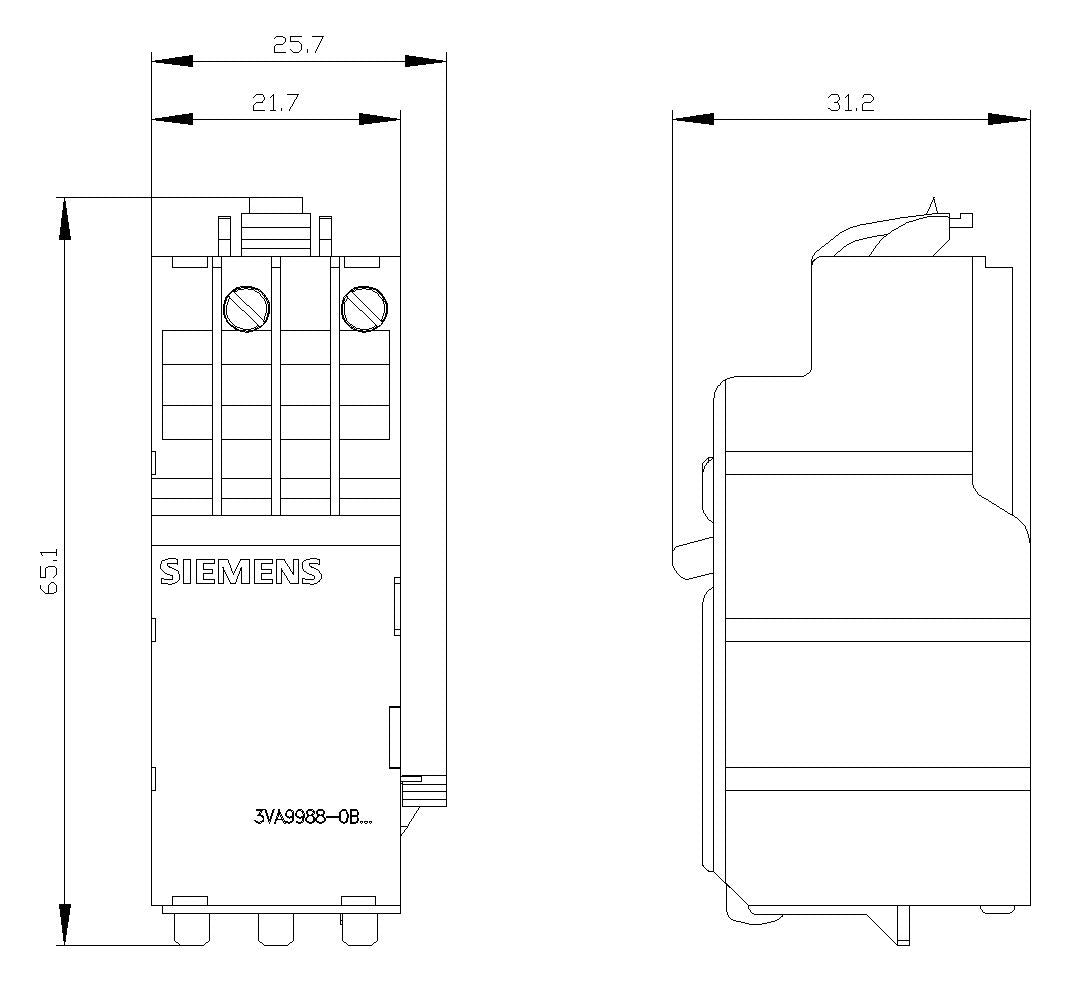 Siemens 3VA9988-0BL10 Spannungsauslöser links 12VDC f.3VA1 u.3VA20-26