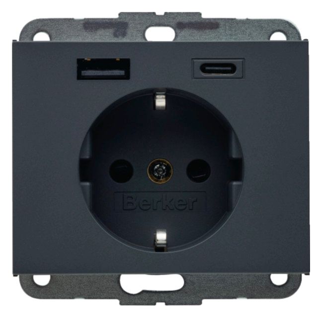 Berker 48147006 Steckdose SCHUKO/USB AC 20W PD Kx ant mt