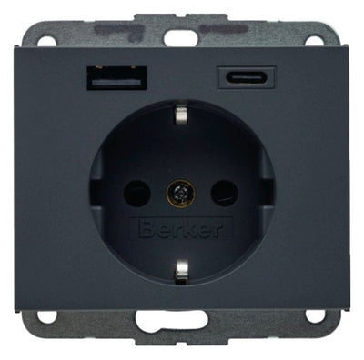 Berker 48147006 Steckdose SCHUKO/USB AC 20W PD Kx ant mt