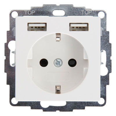 Kopp 296229183 ATHENIS Schuko Steckdose m.2 USB Anschln reinweiss