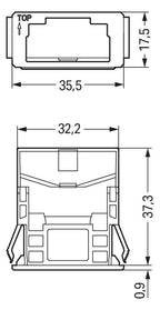 WAGO 770-318 Snap-In-Rahmen,3-polig,1,0 … 3,0mm, schwarz