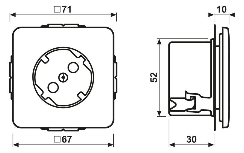 Jung 520-45 SCHUKO Steckdose 45° CD weiß