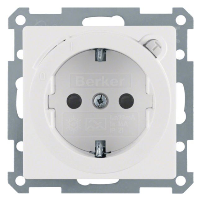 Berker 47086089 Steckdose SCHUKO+Fi u.erh.BS Q.1/Q.3 polarweiß samt