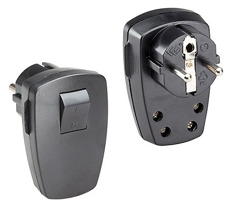 Bachmann 911.171 SCHUKO Winkelstecker schwarz m.Schalter