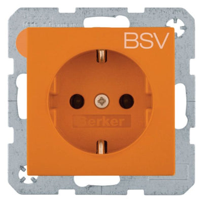 Berker 47438917 Steckdose SCHUKO Aufdruck BSV S.1 glänzend orange