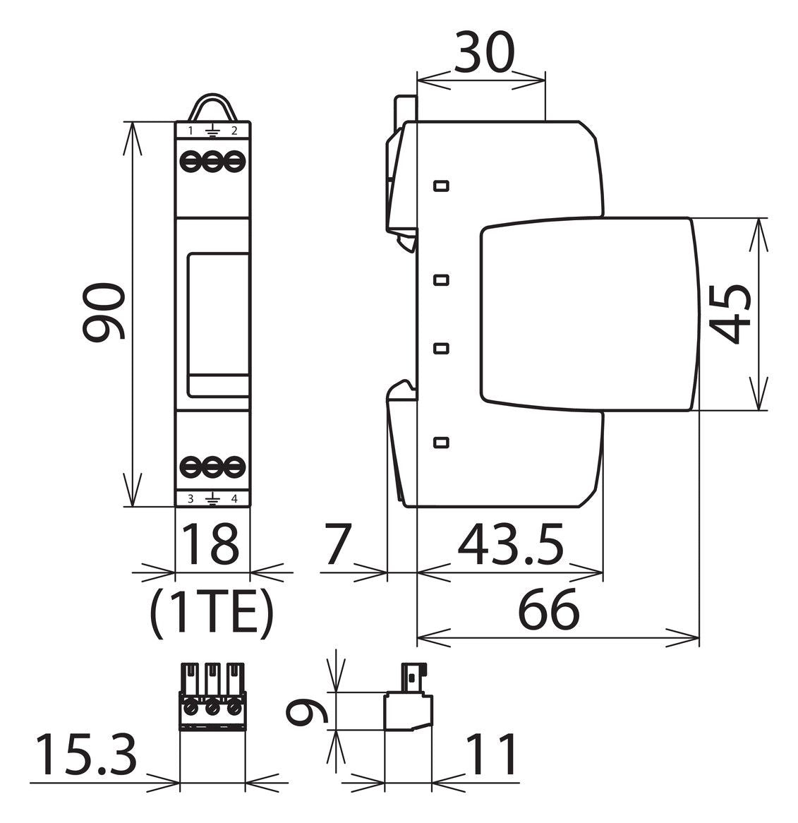 Dehn 953207 DRM2P60FM Überspannungs- ableiter Typ 3 DEHNrail M 2pol 60V