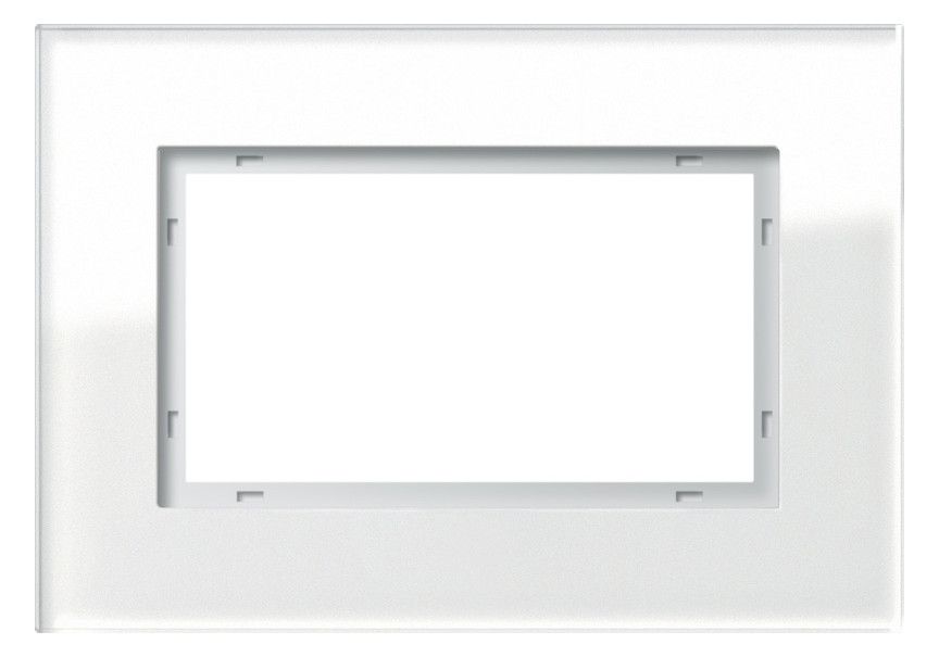GIRA 100112 Abdeckrahmen 1,5fach Esprit Glas Weiß