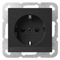 GIRA 4170005 SCHUKO-Steckdose LED-Leu.+ Shutter System 55 Schwarz matt (lack.)
