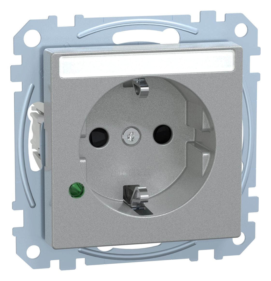 Mert MEG 2305-0460 SCHUKO-Steckdose BRS m.ÜSS+Schriftfeld StK aluminium System M