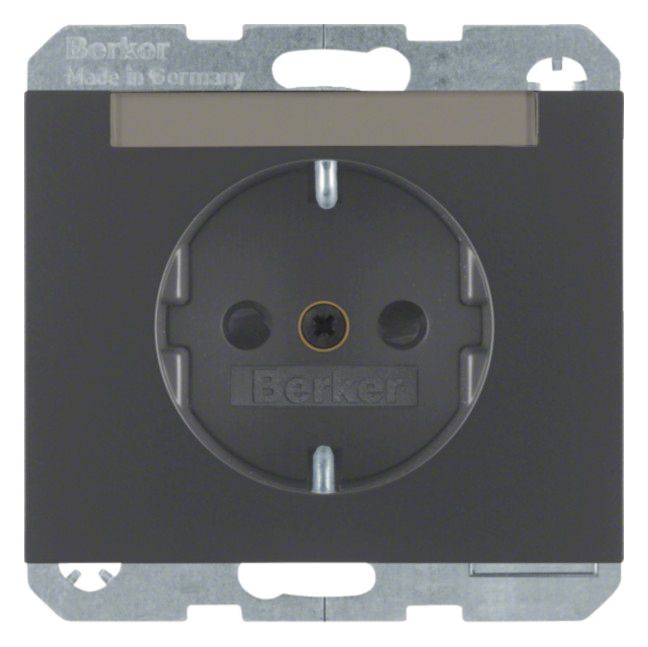 Berker 47387006 Steckdose SCHUKO m.B-feld+erh.BS K.1 anthrazit matt