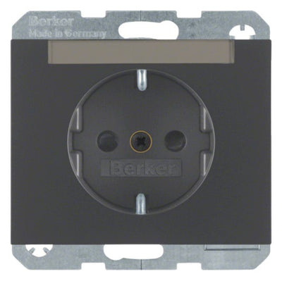 Berker 47387006 Steckdose SCHUKO m.B-feld+erh.BS K.1 anthrazit matt