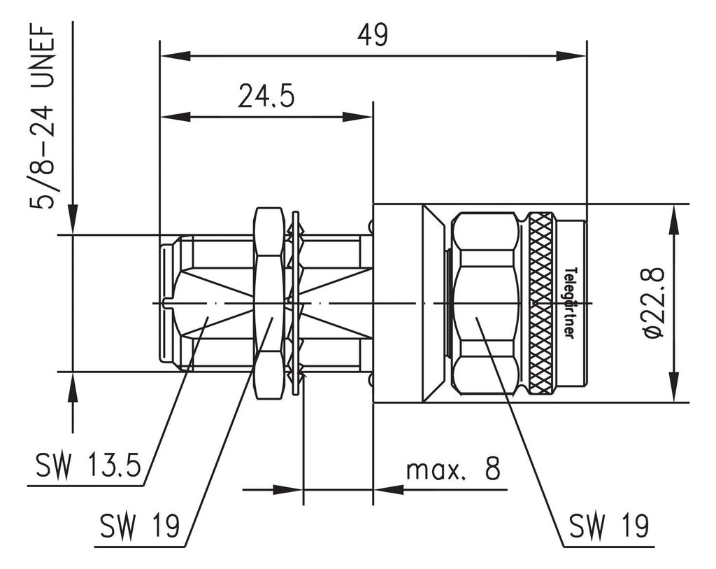 TEGA 100024249 N-Überspannungsableiter (M-F) Einbau 6GHz