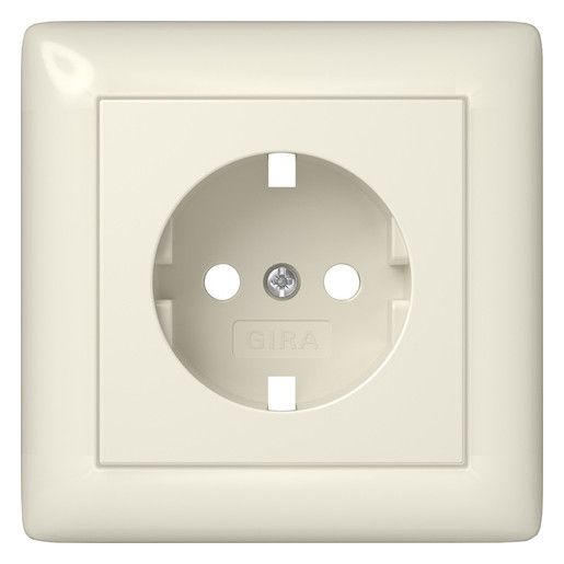 GIRA 492901 Abdeckung SCHUKO-Steckdose Vollplatte System 55 Cremeweiß glänzend