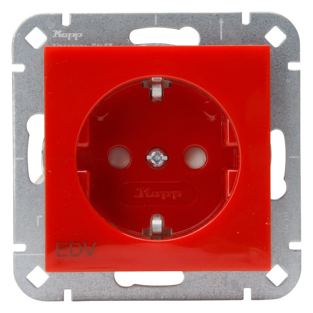 Kopp 940012004 HK07 Schuko Steckdose erh Ber.schutz Aufdruck "EDV" rot