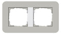 GIRA 0212412 Abdeckrahmen 2fach E3 Grau/Reinweiß glänzend Soft-Touch