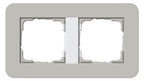 GIRA 0212412 Abdeckrahmen 2fach E3 Grau/Reinweiß glänzend Soft-Touch