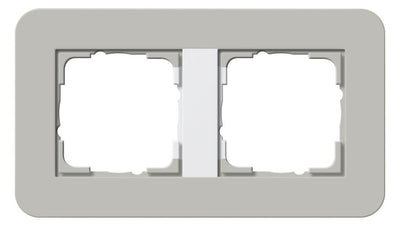 GIRA 0212412 Abdeckrahmen 2fach E3 Grau/Reinweiß glänzend Soft-Touch