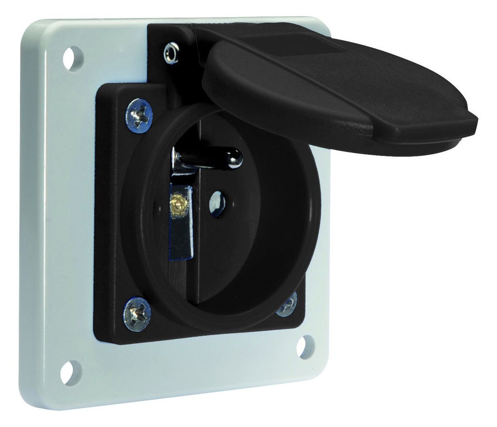 Bals 7112309 Schuko-Anbausteckdose QC16A 3p IP54 schwarz belg./franz. erh.Ber.sch