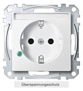 Mert MEG 2305-0419 SCHUKO-Steckdose BRS m.ÜSS+Schriftfeld StK polarweiß System M