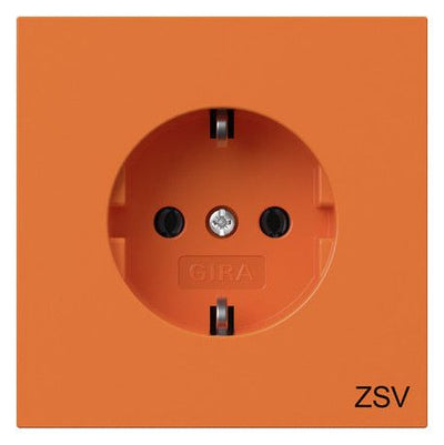 GIRA 4188709 SCHUKO-Steckdose ZSV Flächenschalter Orange