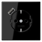 Jung LS1520-18ASW SCHUKOsteckdose m.USB Typ A