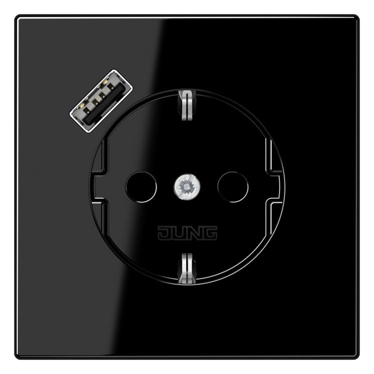 Jung LS1520-18ASW SCHUKOsteckdose m.USB Typ A