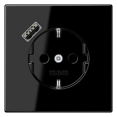 Jung LS1520-18ASW SCHUKOsteckdose m.USB Typ A