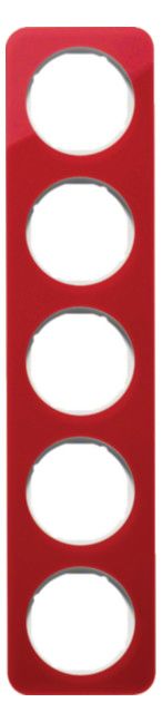 Berker 10152349 Rahmen 5fach R.1 Acryl rot transp./polarweiß glänzend
