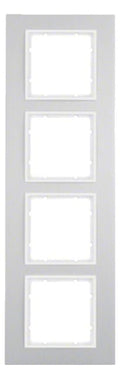Berker 10146914 Rahmen 4fach B.7 Alu/polarweiß