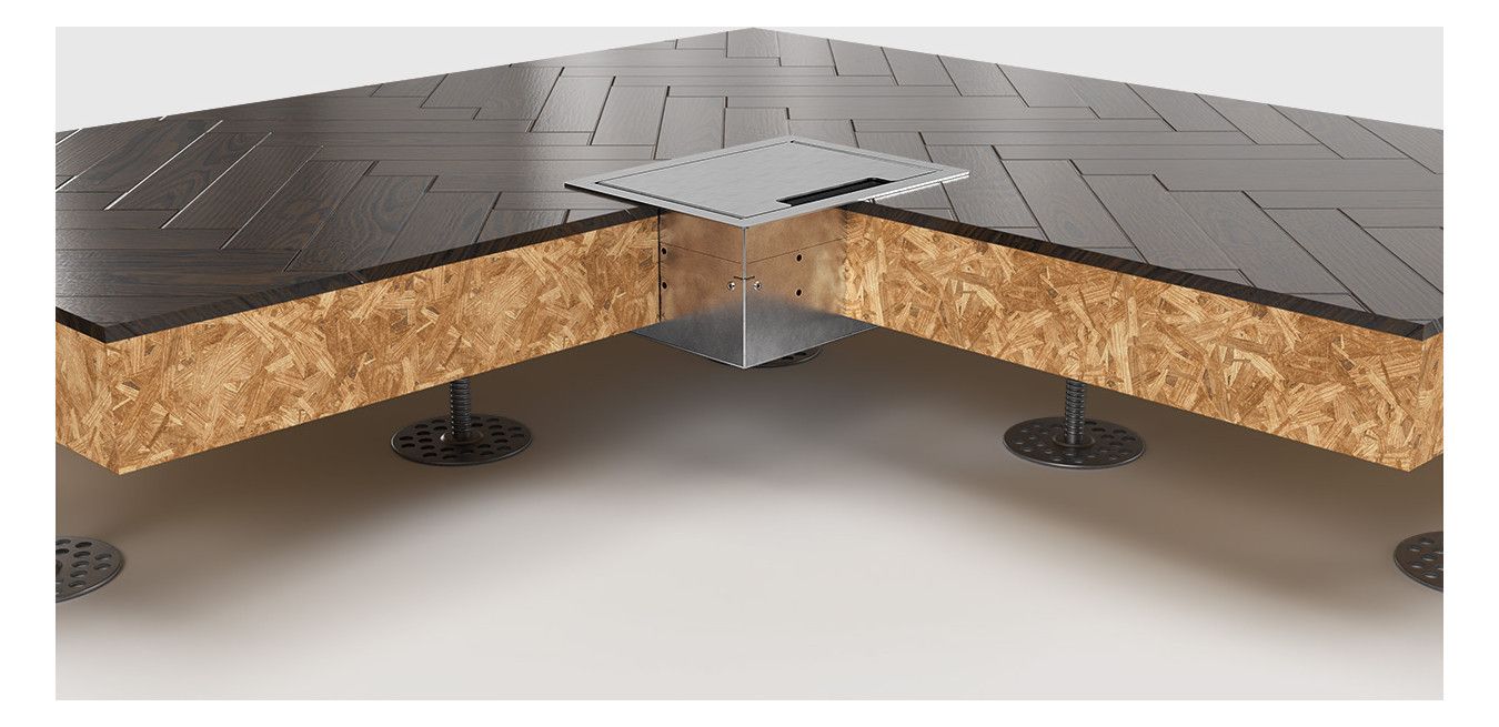 Bodensteckdose 8504E 4x Schuko, Edelstahl gebürstet 8504E-1-1