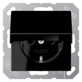 Jung A1520BFKIKLSW SCHUKO Steckdose Klappd. erh.Ber.bruchs. Serie A schwarz