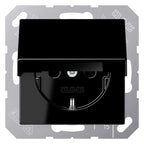 Jung A1520BFKIKLSW SCHUKO Steckdose Klappd. erh.Ber.bruchs. Serie A schwarz