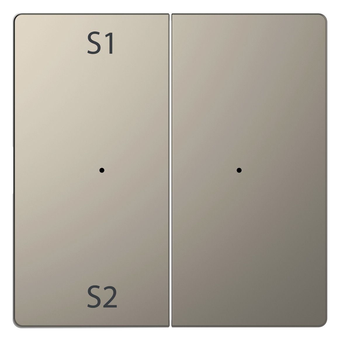 Mert MEG 5226-6050 Wippen Taster-Modul 2fach (Szene1/2 blank) Nickelmetallic