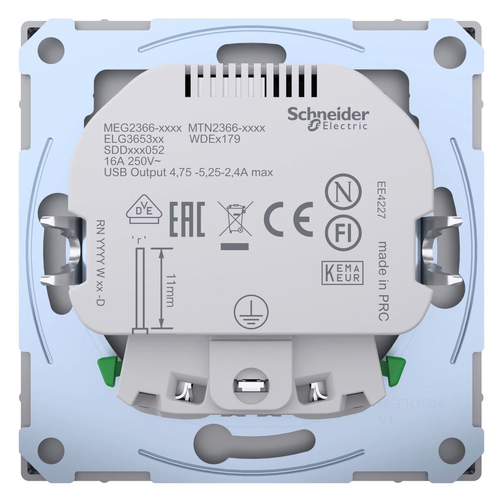 Mert MEG 2366-6036 Schuko-Steckdose m.USB Ladegerät Edelstahl