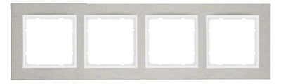 Berker 10243609 Rahmen 4fach waagerecht B.7 Edelstahl/polarweiß