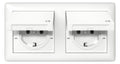 GIRA 415803 SCHUKO-Steckdose KD+Set IP44+Rahmen 2f Standard 55 Reinweiß gl.