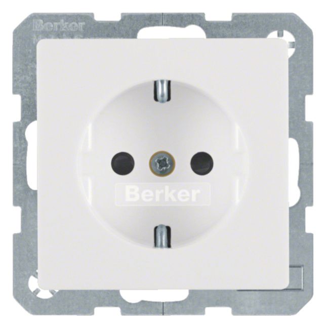 Berker 41236089 Steckdose SCHUKO m.erh.BS Q.1/Q.3 polarweiß samt
