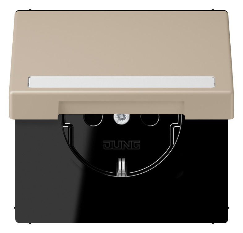Jung LC1520BFNAKL243 SCHUKO-Steckd.KI m. Klappdeckel m.S